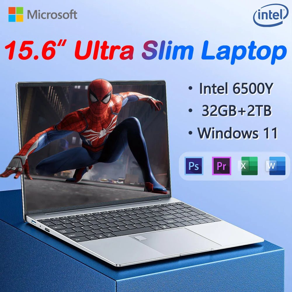 Lightweight 15.6" Laptop - Intel UHD Graphics, 1920x1080 60 Hz display and 32 GB RAM and 2TB SSD