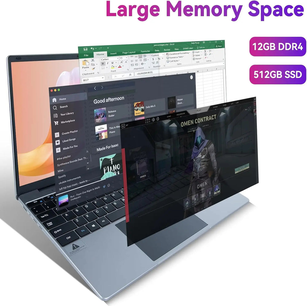 15.6 Inch Laptop - Intel N5095, Intel HD 520 and 1080P 120 Hz display