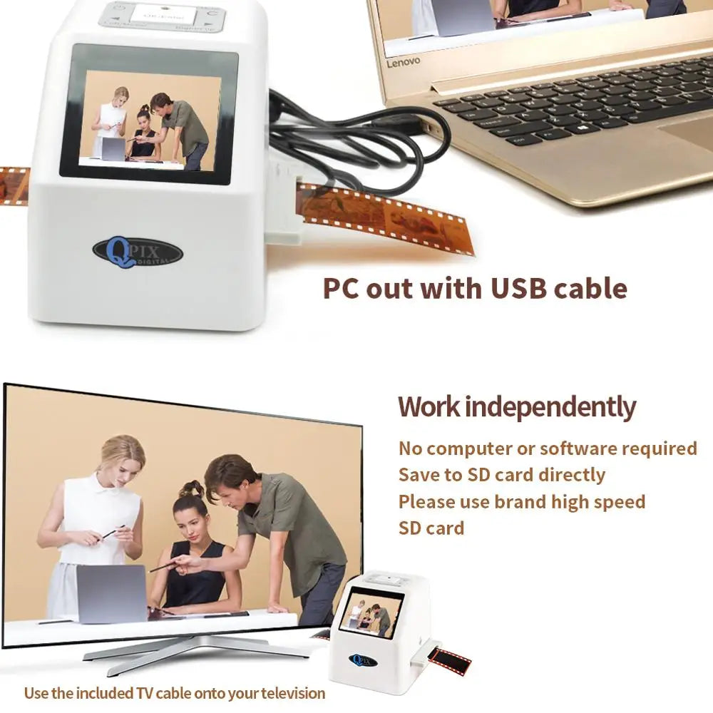 22MP Film Scanner - 2.4" LCD Negative and Slide Converter