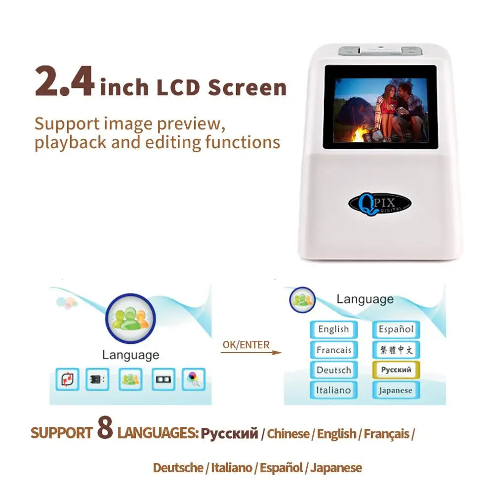 22MP Film Scanner - 2.4" LCD Negative and Slide Converter