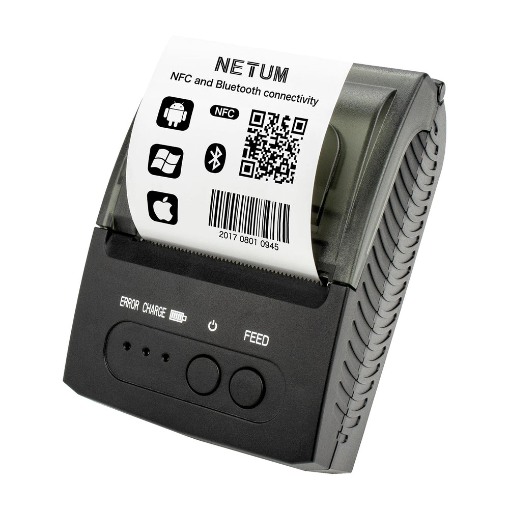 NETUM 1809 Mini Thermal Receipt Printer - 58mm Bluetooth Portable POS