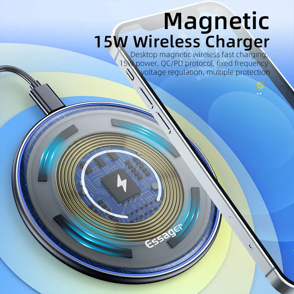 Magnetic Wireless Charging Pad - 15W charging, magnetic alignment