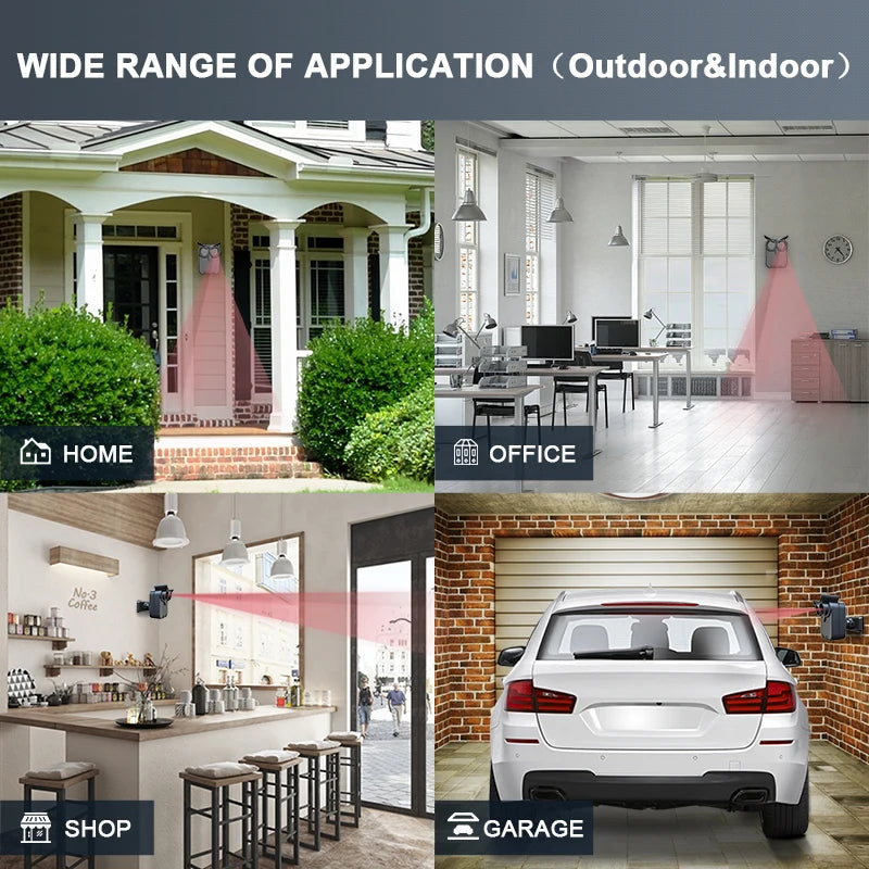 HTZSAFE Wireless Driveway Alarm - Waterproof PIR Motion Detection System