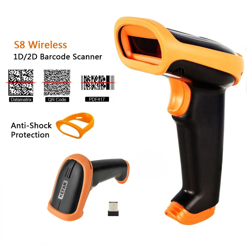 Wireless 2D Barcode Scanner - Bluetooth, 2.4G and USB Support