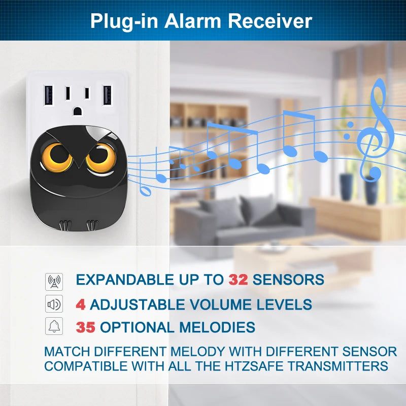 HTZSAFE Wireless Driveway Alarm - Waterproof PIR Motion Detection System