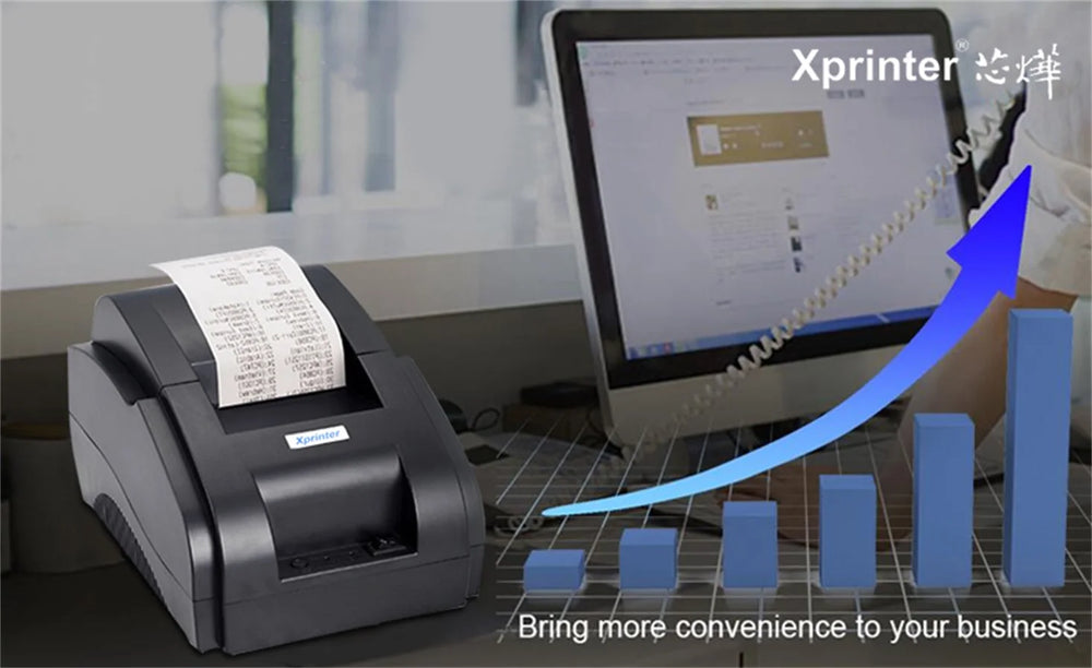 Xprinter 58mm Thermal Receipt Printer - USB and Bluetooth POS Printing