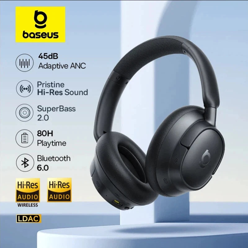 Baseus EH10 NC Headphones - Bluetooth Other, 6.0, Yes ANC and 80hours playtime