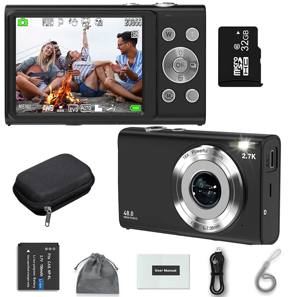 4K Autofocus Vlogging Camera - 48MP with Large Screen