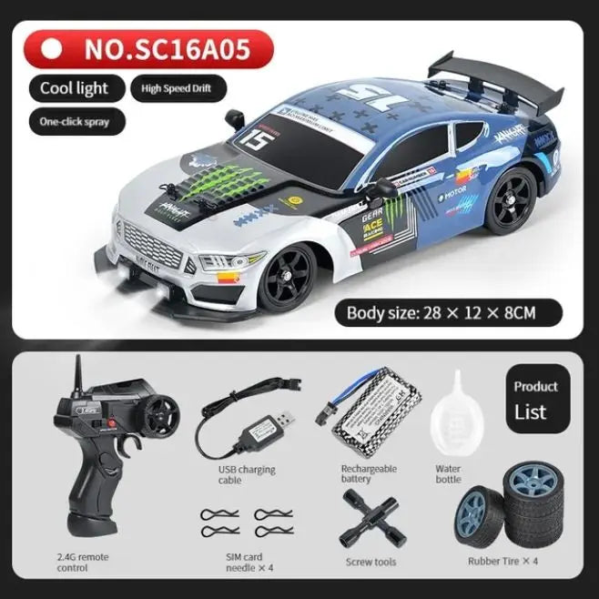 4WD RC Drift Car - High-Speed Stunt Vehicle with Lights