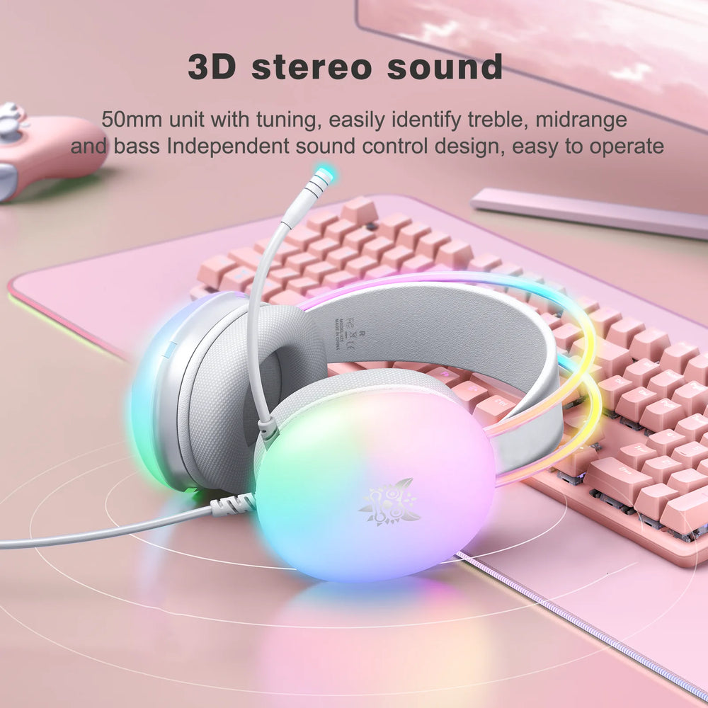 ONIKUMA Gaming Headset - Wired RGB Audio and Noise-Cancelling Mic