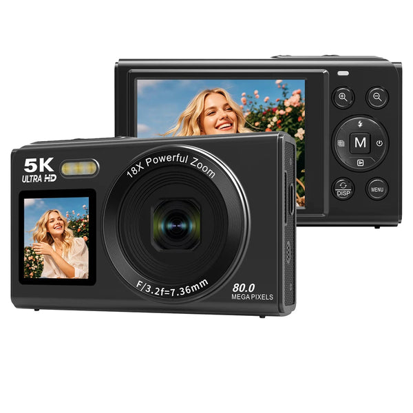 Ourlife 5K Digital Camera - 80MP, 18X Zoom and Dual Screen