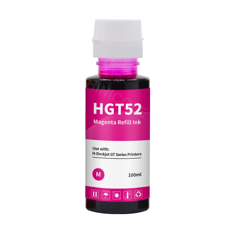 GT51 GT52 Dye Ink Bottle Set - Compatible Refill for HP Tank Printers