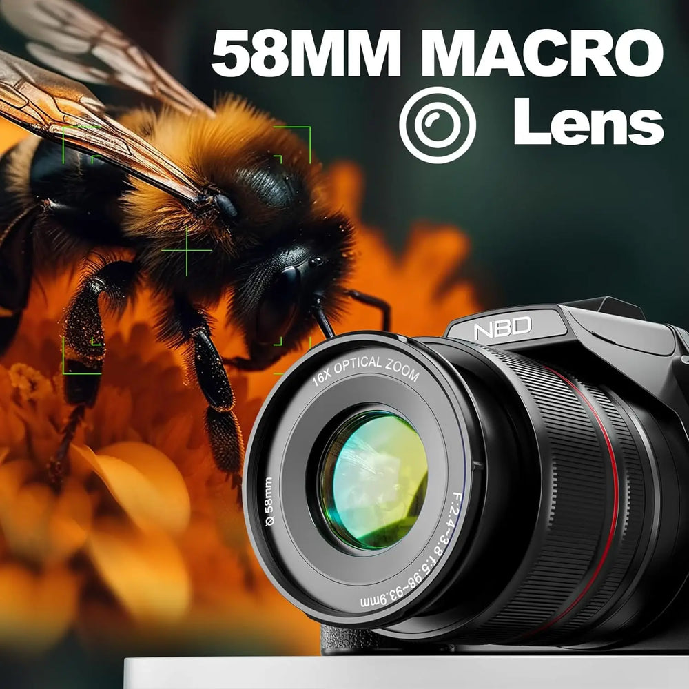 NBD 5K Digital Camera - 16X Zoom, WiFi App Control and Flip Screen