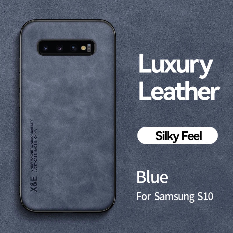 Protective Phone Case for Samsung Galaxy - magnetic hold, leather finish