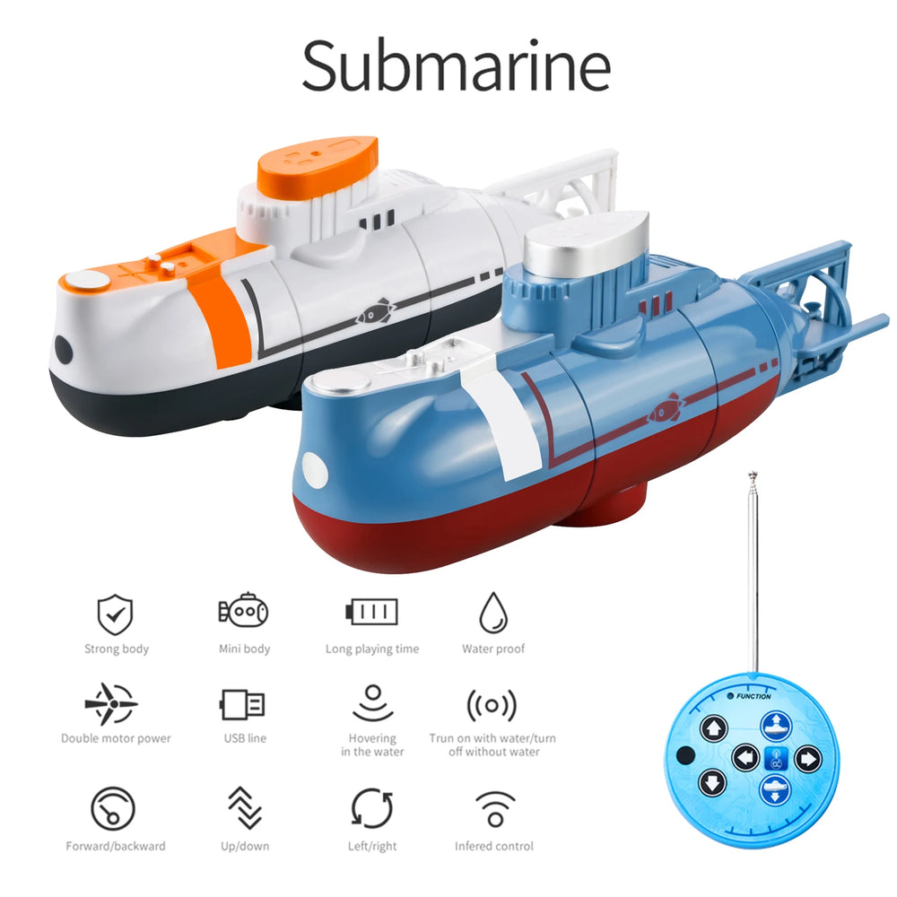 Mini RC Submarine - Waterproof Diving Boat Toy
