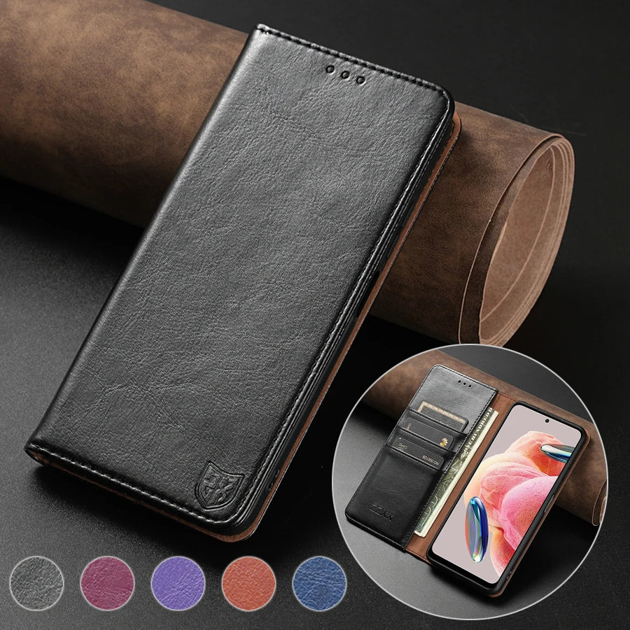 Protective Phone Case for Xiaomi Redmi - magnetic hold, wallet card slots