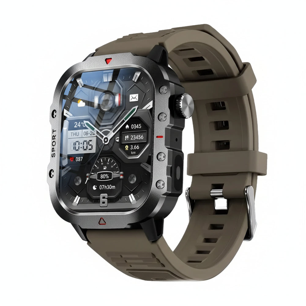 KESHUYOU Outdoor Smart Watch - 2.01" HD Screen and LED Flashlight