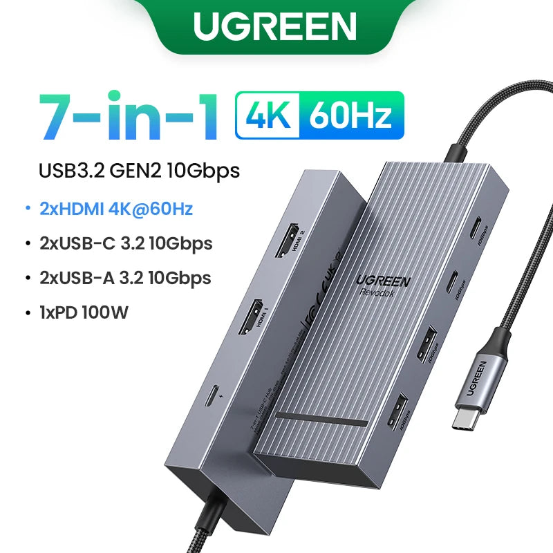 UGREEN USB-C Docking Station - 12-in-1 Hub with HDMI, DP and Ethernet