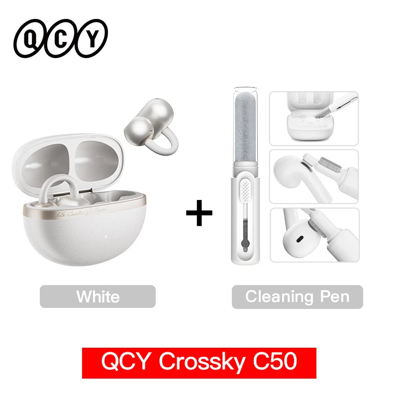 QCY Crossky C50 Open Ear Earbuds - Bluetooth Other, 35 playtime and open-ear comfort