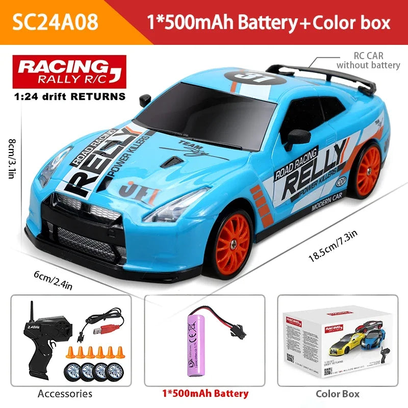 4WD RC Drift Car - LED Racing Model with Remote Control