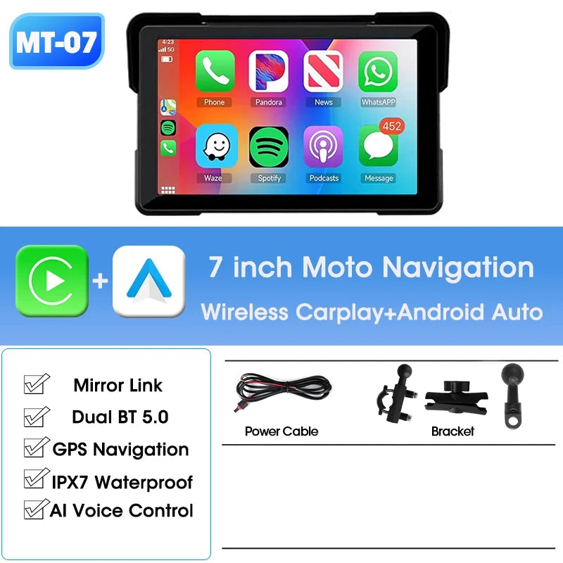 Jansite 5/7 inch Portable GPS Navigator - 5 inch/7 inch screen, wireless CarPlay and Android Auto