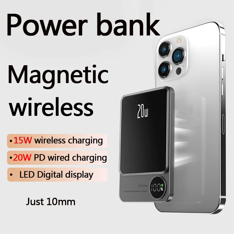 Portable 10000mAh Power Bank - 10000mAh capacity, 20W fast charge
