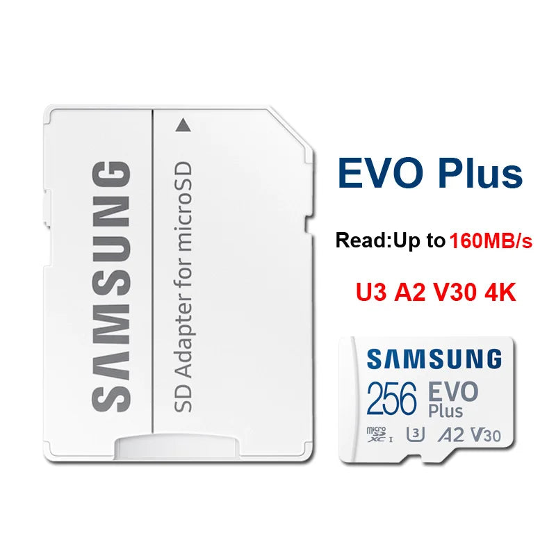 Samsung EVO microSDXC Card - U3 V30 High-Speed Memory for 4K Video