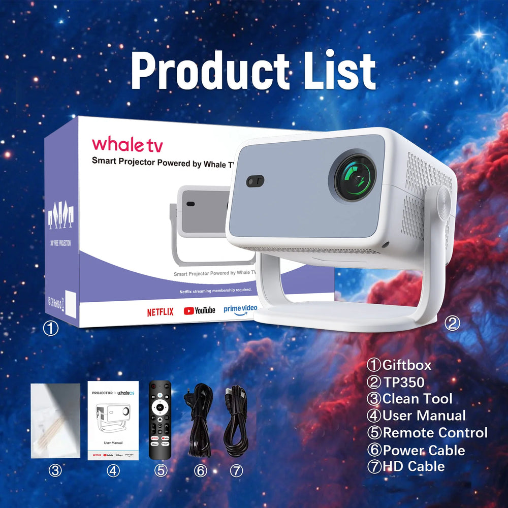 velec TP350 NTV Projector - 1080P support, Android 13, 650ANSI brightness