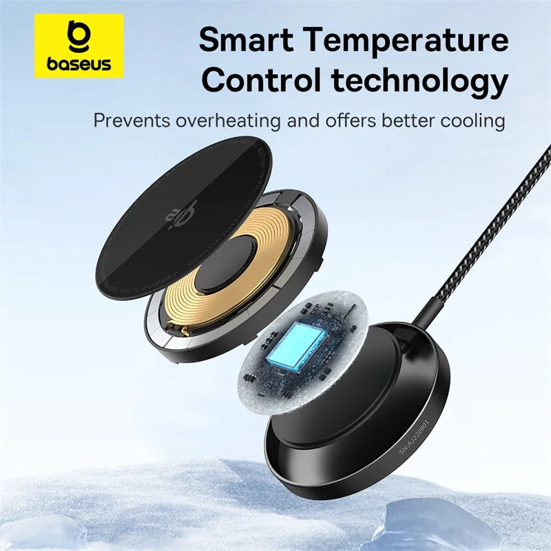Baseus 15W Qi2 Magnetic Wireless Charger - 15W charging, magnetic alignment