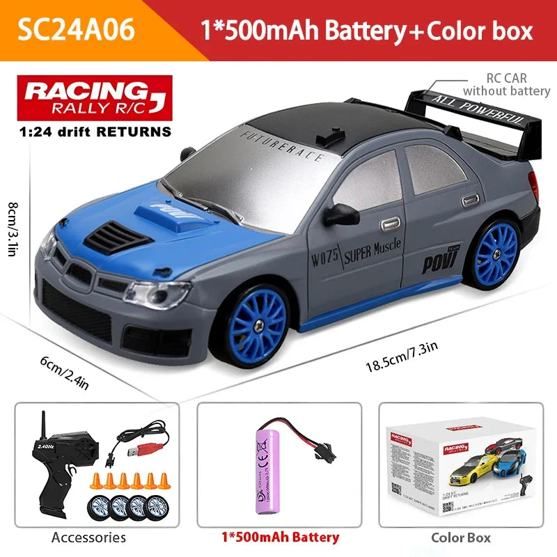 4WD RC Drift Car - LED Racing Model with Remote Control