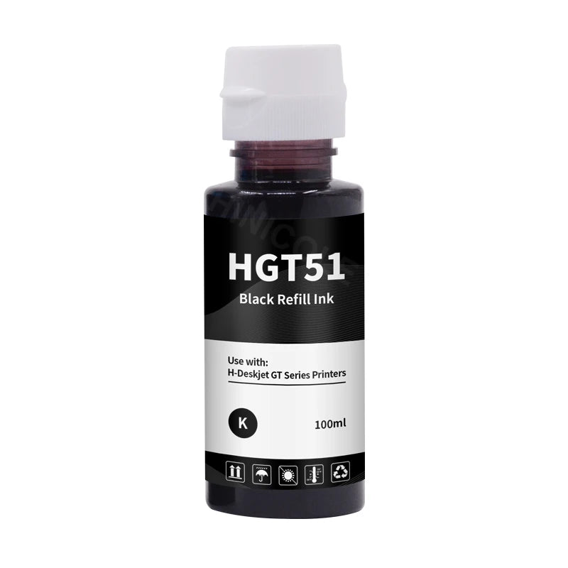 GT51 GT52 Dye Ink Bottle Set - Compatible Refill for HP Tank Printers