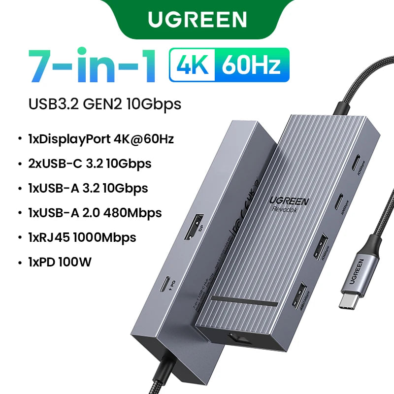 UGREEN USB-C Docking Station - 12-in-1 Hub with HDMI, DP and Ethernet