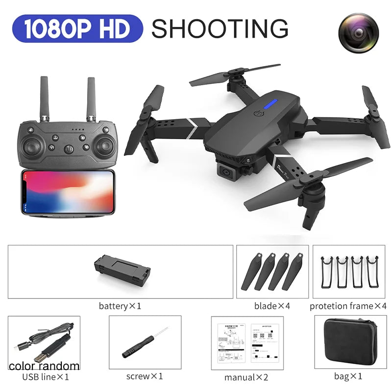 E88Pro RC Drone - 4K Wide-Angle Camera, WiFi FPV and Foldable Design