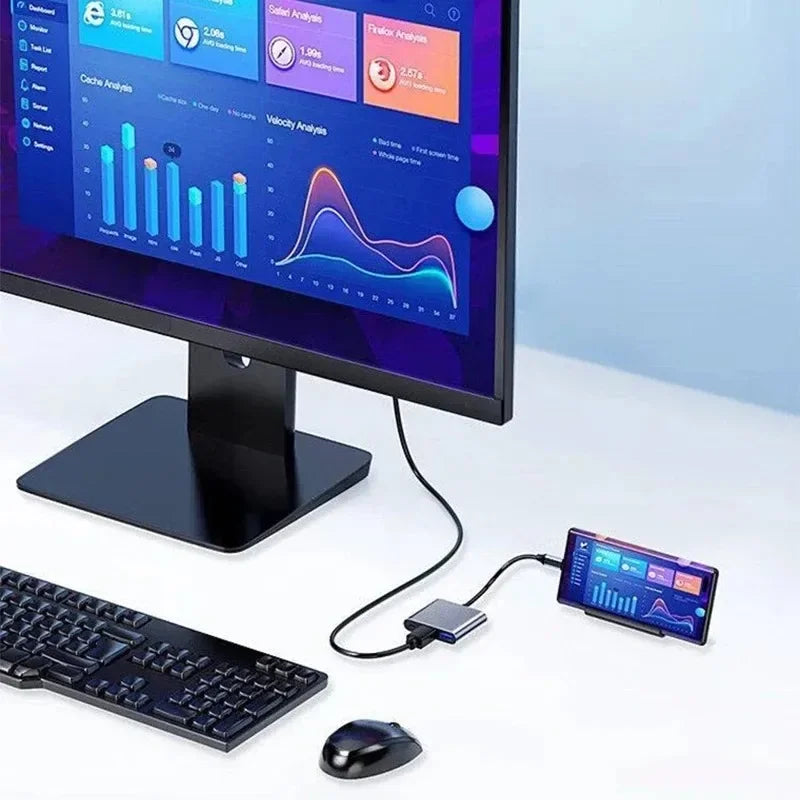3-in-1 USB-C Hub - HDMI Compatible Splitter and USB 3.0 Adapter