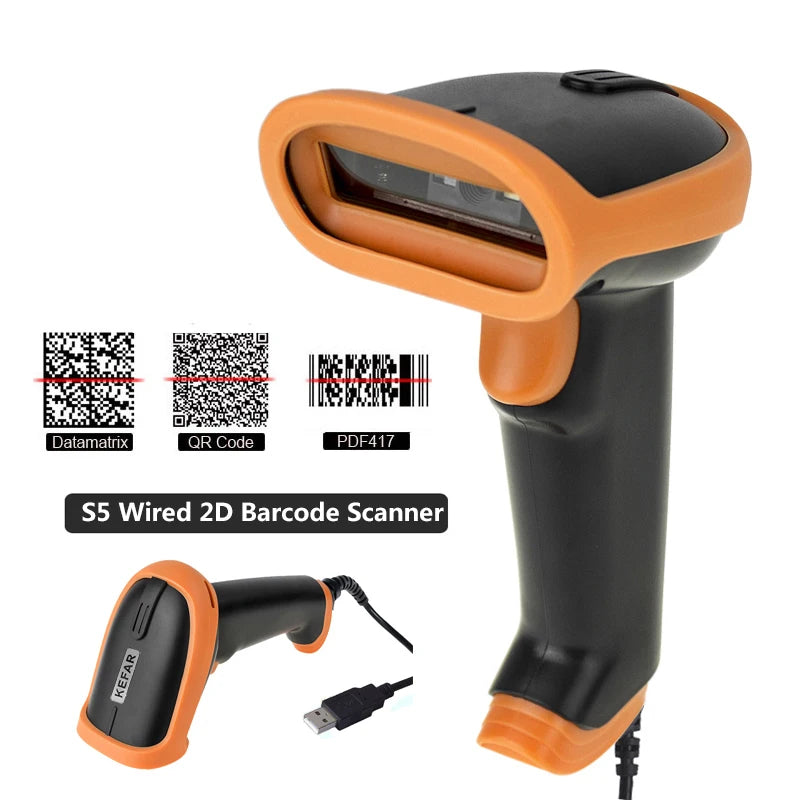 Wireless 2D Barcode Scanner - Bluetooth, 2.4G and USB Support