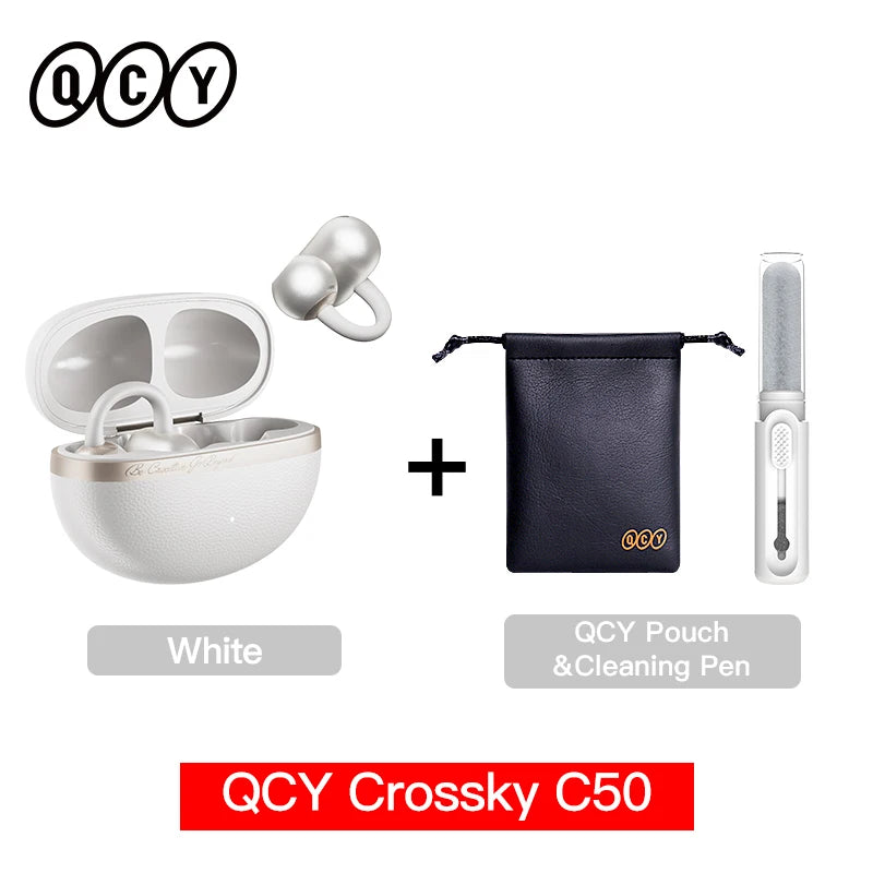 QCY Crossky C50 Open Ear Earbuds - Bluetooth Other, 35 playtime and open-ear comfort