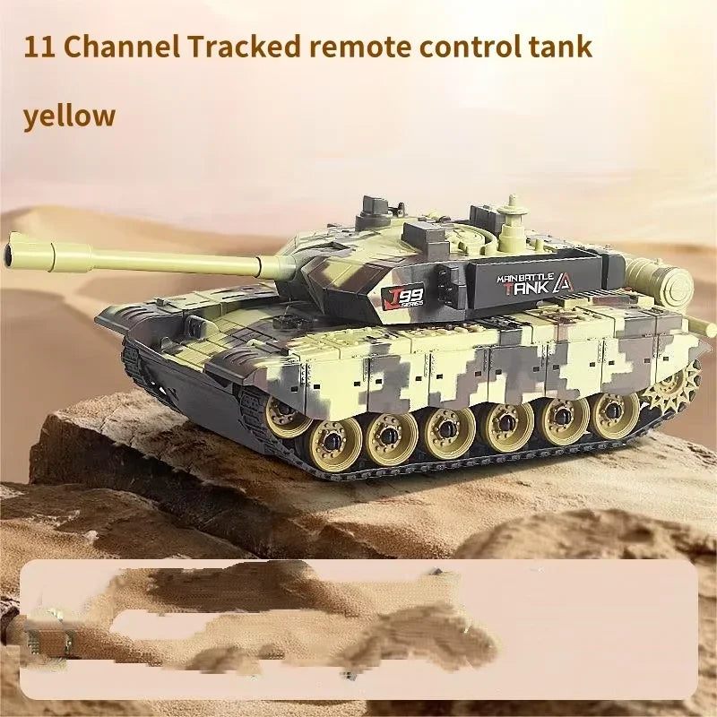 RC Battle Tank - 4-Channel Crawler with Rechargeable Power