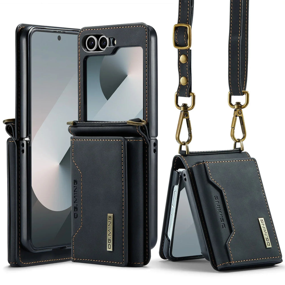 Wallet Phone Case for Samsung Galaxy Z Flip - wallet card slots, crossbody strap