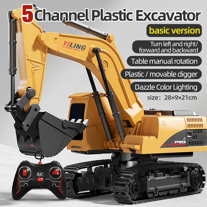 Alloy RC Excavator - Lights and Sound Engineering Vehicle