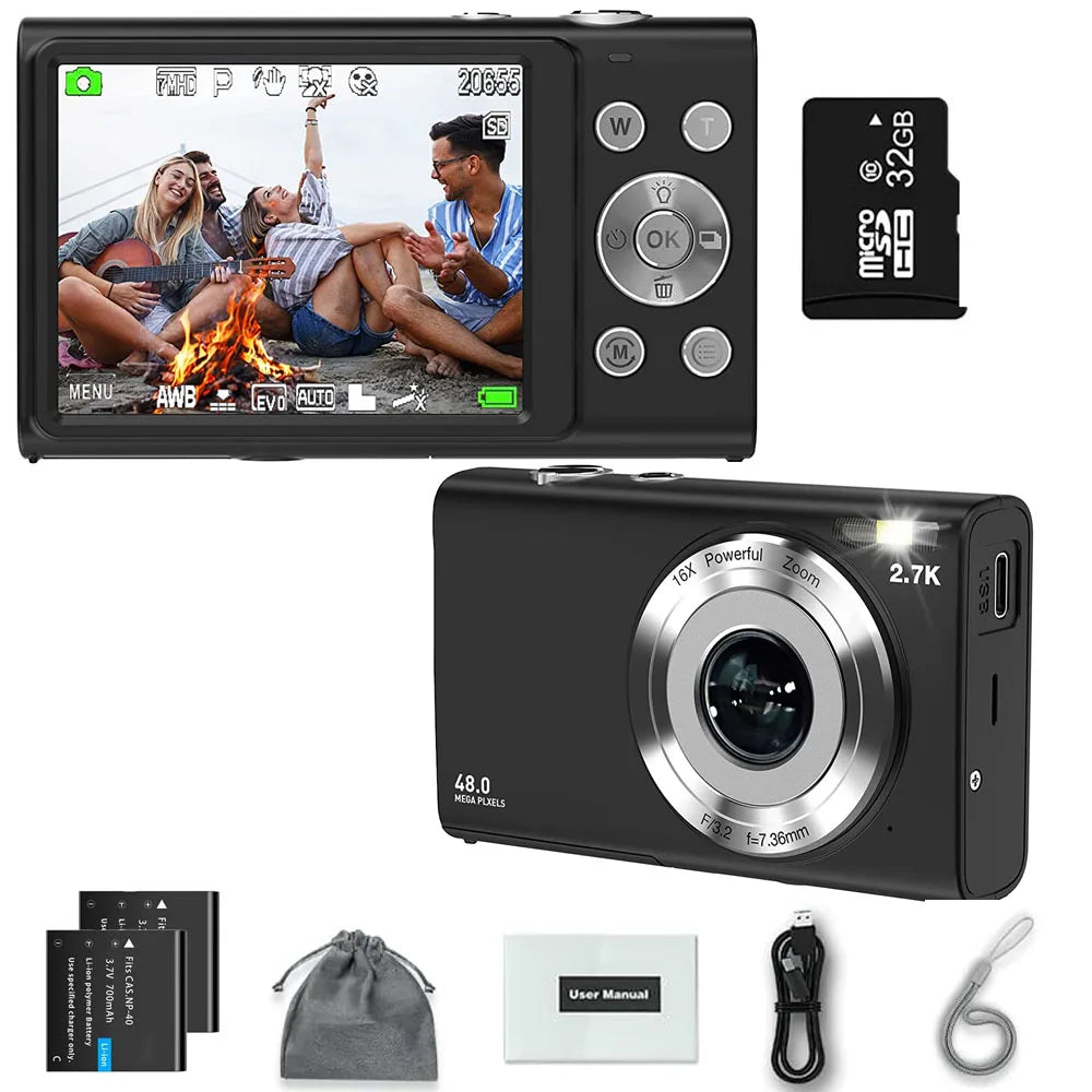 4K Autofocus Vlogging Camera - 48MP with Large Screen
