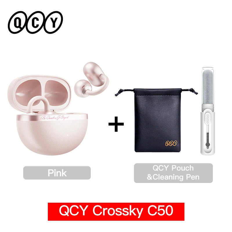 QCY Crossky C50 Open Ear Earbuds - Bluetooth Other, 35 playtime and open-ear comfort
