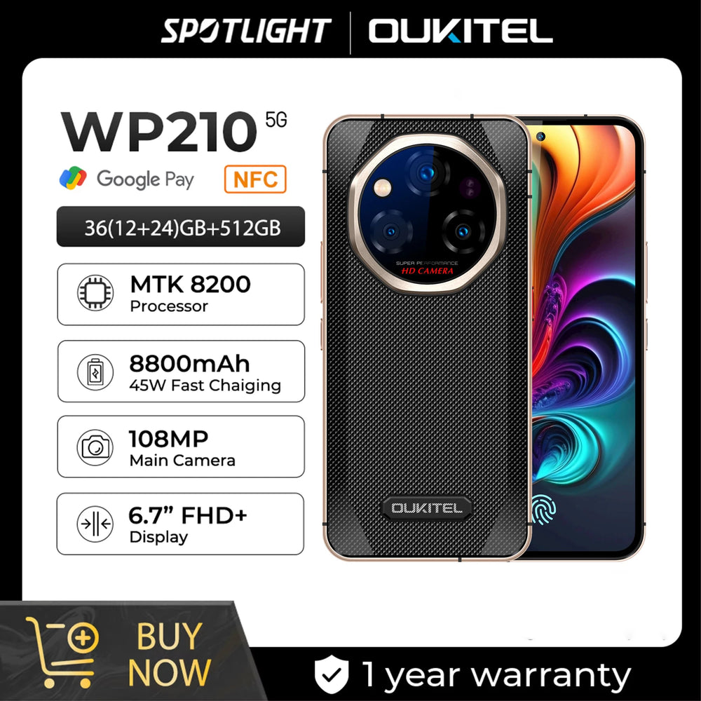 OUKITEL WP210 Rugged - 6.7inch display, 108MP camera and 11000 battery