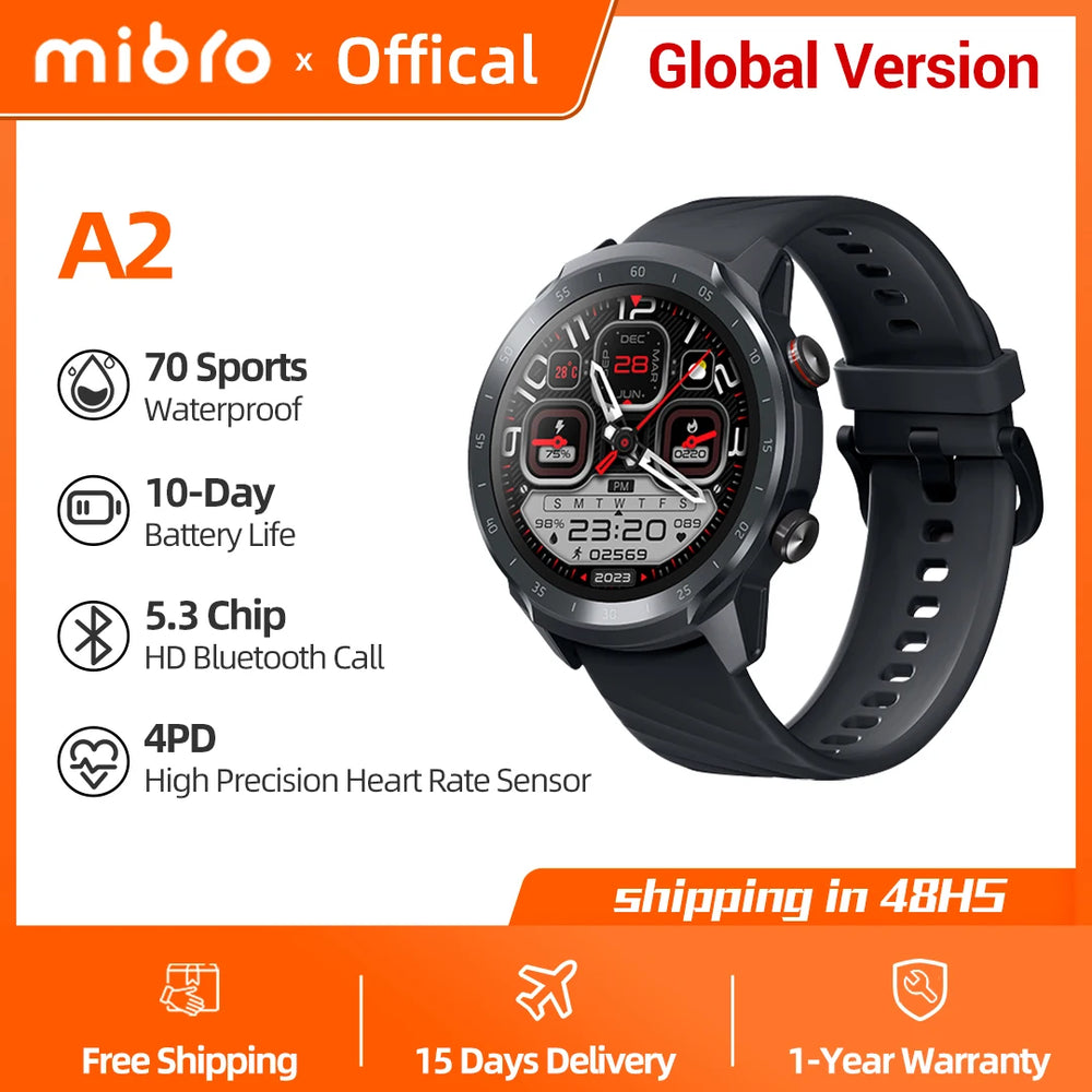 Mibro A2 Smartwatch - 1.39" HD Fitness Watch with 2ATM Water Resistance