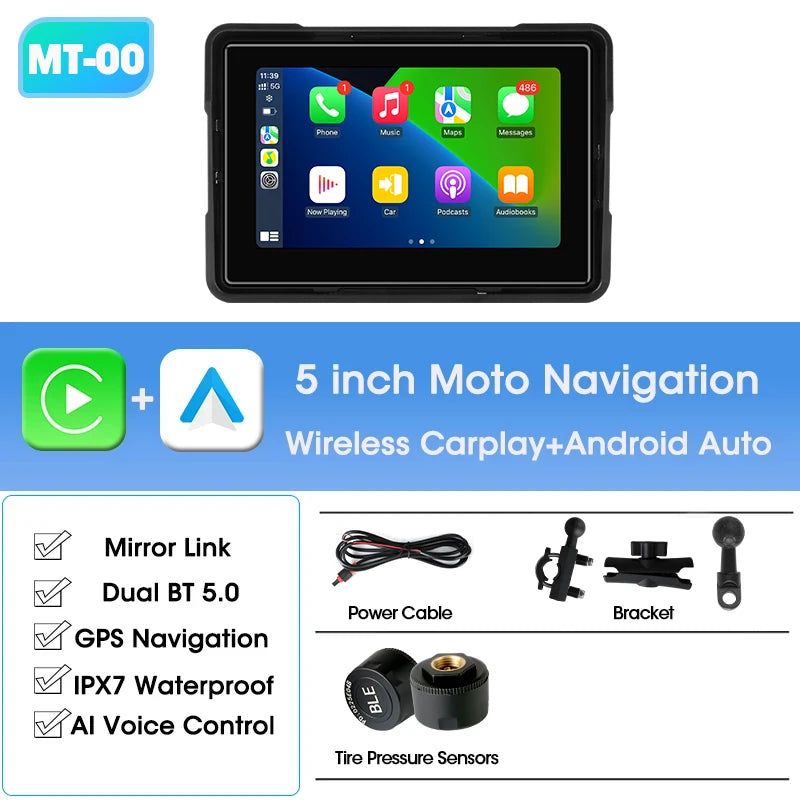 Jansite 5/7 inch Portable GPS Navigator - 5 inch/7 inch screen, wireless CarPlay and Android Auto