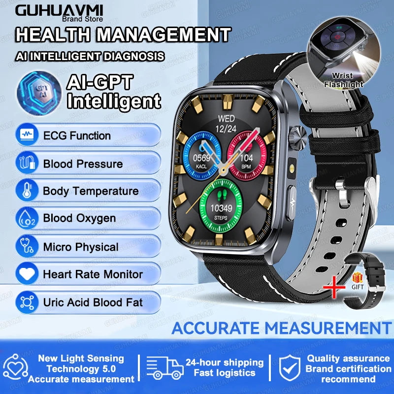 ECG Health Smart Watch - Blood Pressure, BT Calling and Wellness Tracking