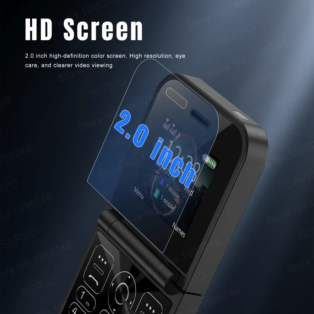 SERVO F15 Mini Flip Phone - 2.0" display, None Front Camera camera