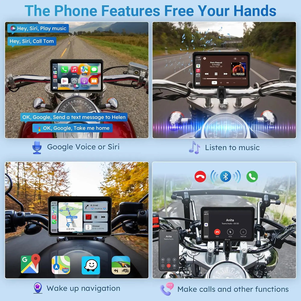 5"/7" 2K Portable Motorcycle DVR GPS Navigator - 5" screen and Android Auto