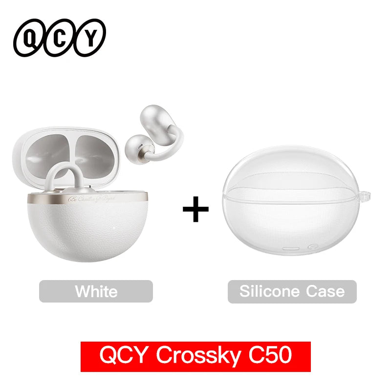 QCY Crossky C50 Open Ear Earbuds - Bluetooth Other, 35 playtime and open-ear comfort