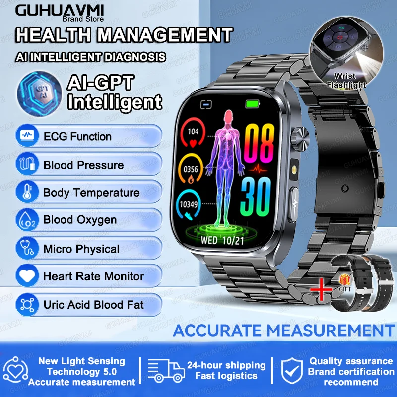 ECG Health Smart Watch - Blood Pressure, BT Calling and Wellness Tracking