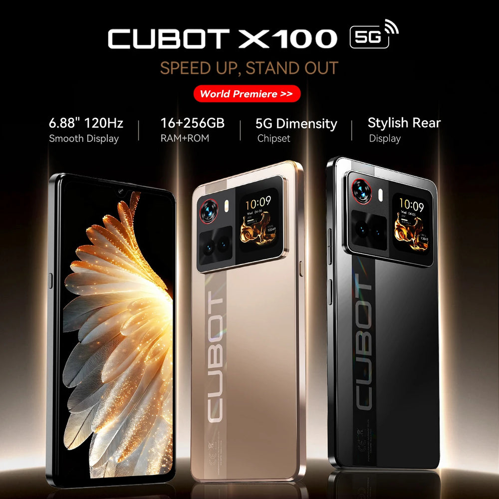 Cubot X100 5G Smartphone - 6.88" display 120 Hz, 16MP camera